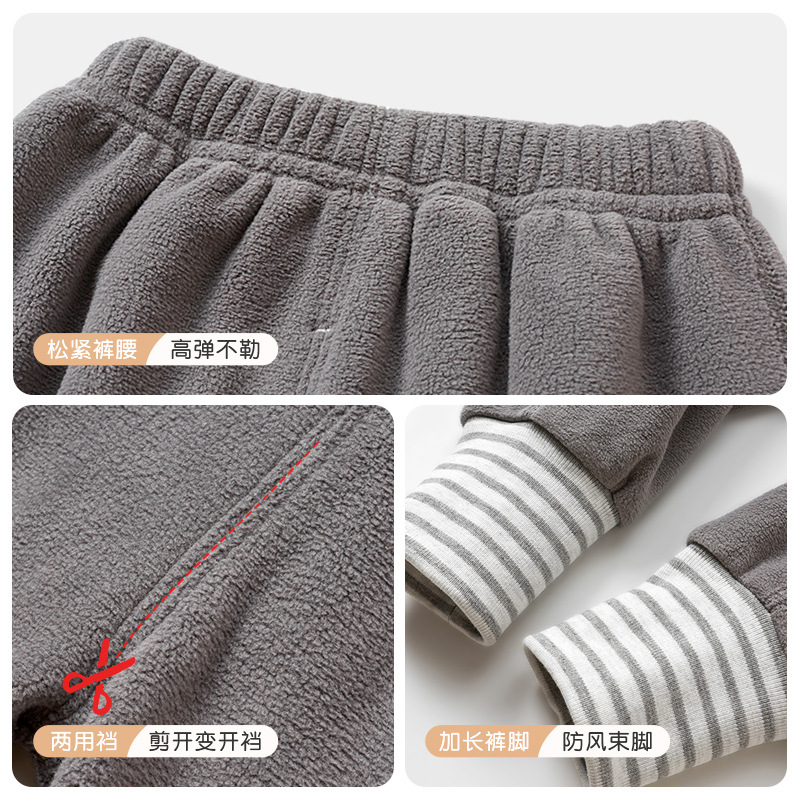 Pantalones para niños Primavera, otoño e invierno Bebé forrado de lana cálido niños y niñas Ropa exterior para niños otoño PP Pantalones Bebé Butt Pantalones