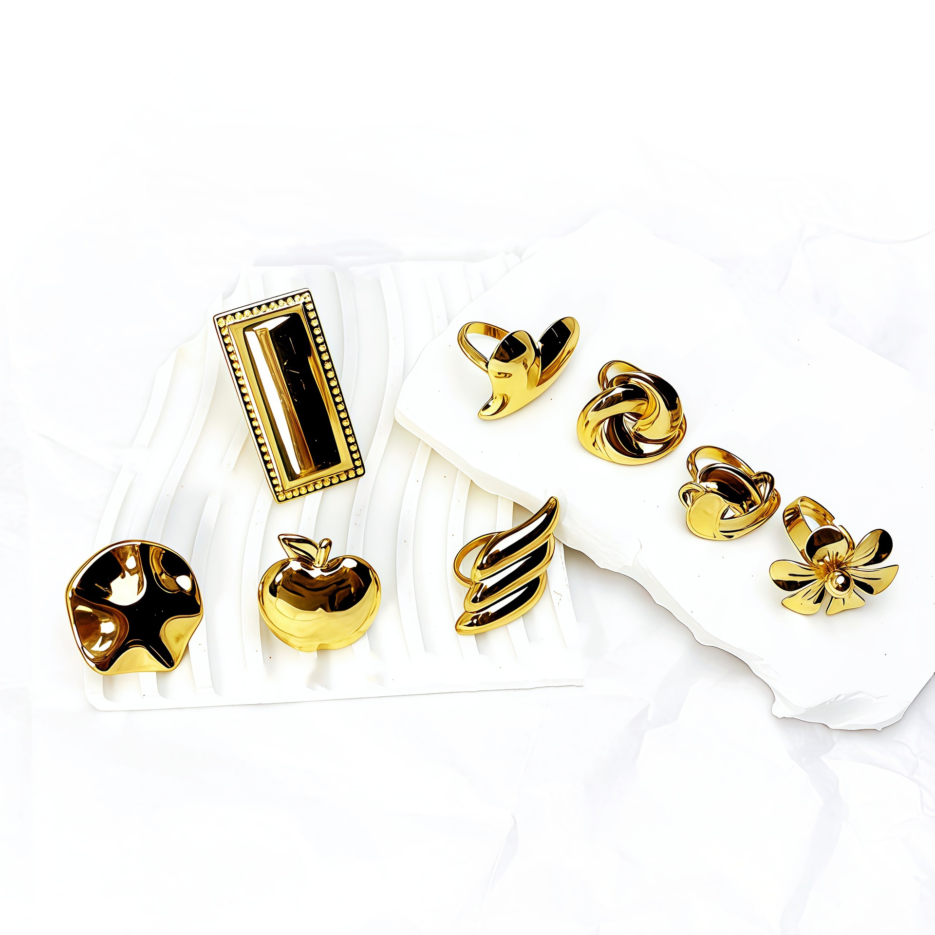 trend geometric fashionable universal ring stainless steel