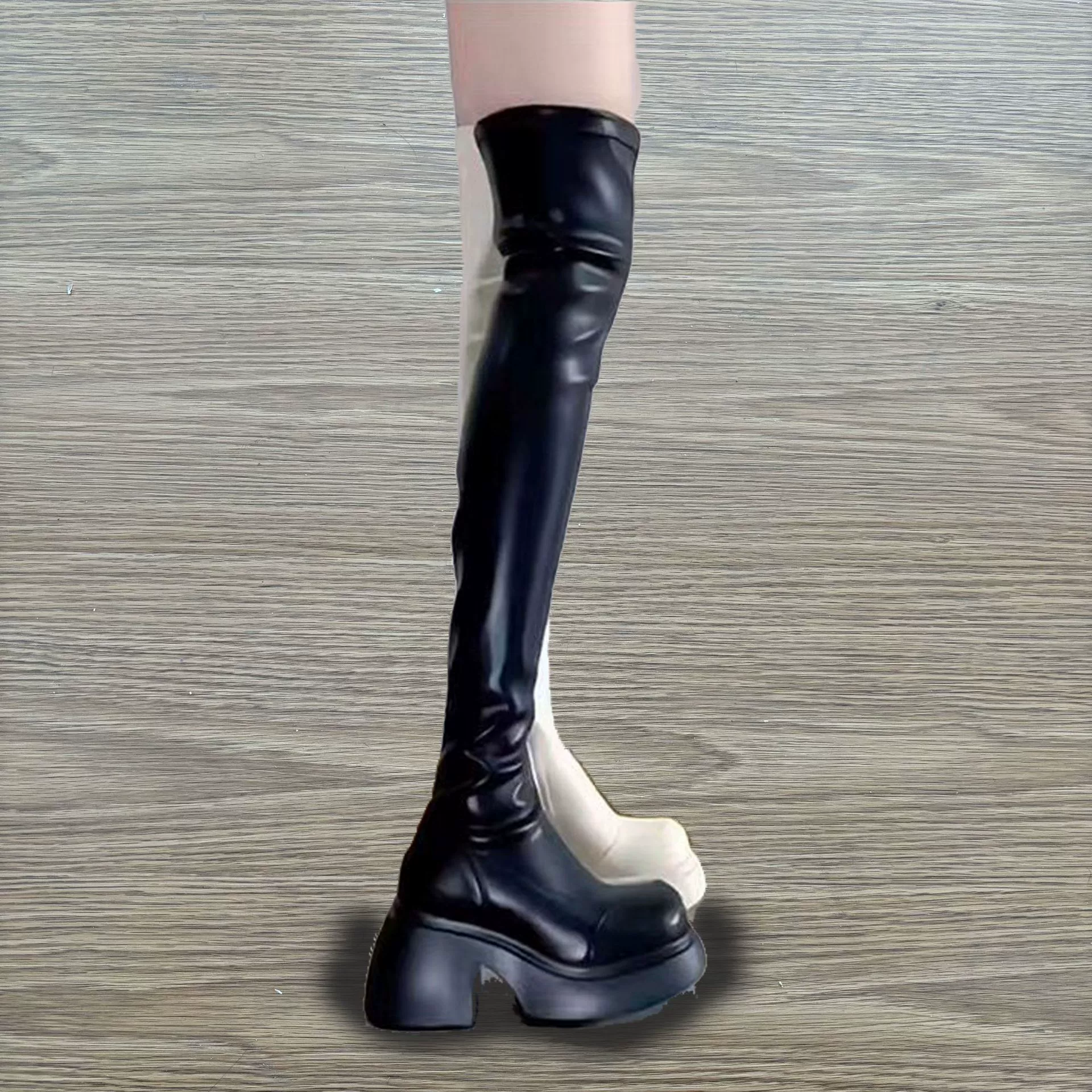 Горячие девушки ретро корейские сапоги 2024 осень-зима новые сапоги на высоком каблуке до колен дизайн чувство сапоги женщины