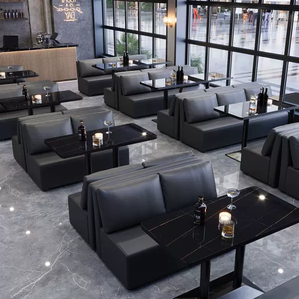 Industrial Style Bar Booth, Bar Sofa, Barbecue Shop, Restaurant Long Table, Cafe Dessert Burger Milk Tea Shop Tables and Chairs