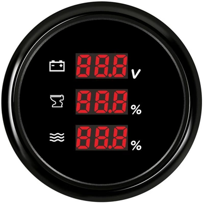 automobile instrument – Suitable for Modified Vehicles and Boats - black-edge-black-bottom-voltage-sewage-and-clean-water