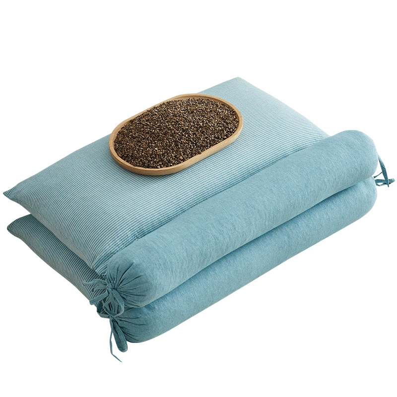 Full buckwheat peel back traction cervical vertebrae neck protection pillow for home use sleep aid pillow for one-pair student dormitory