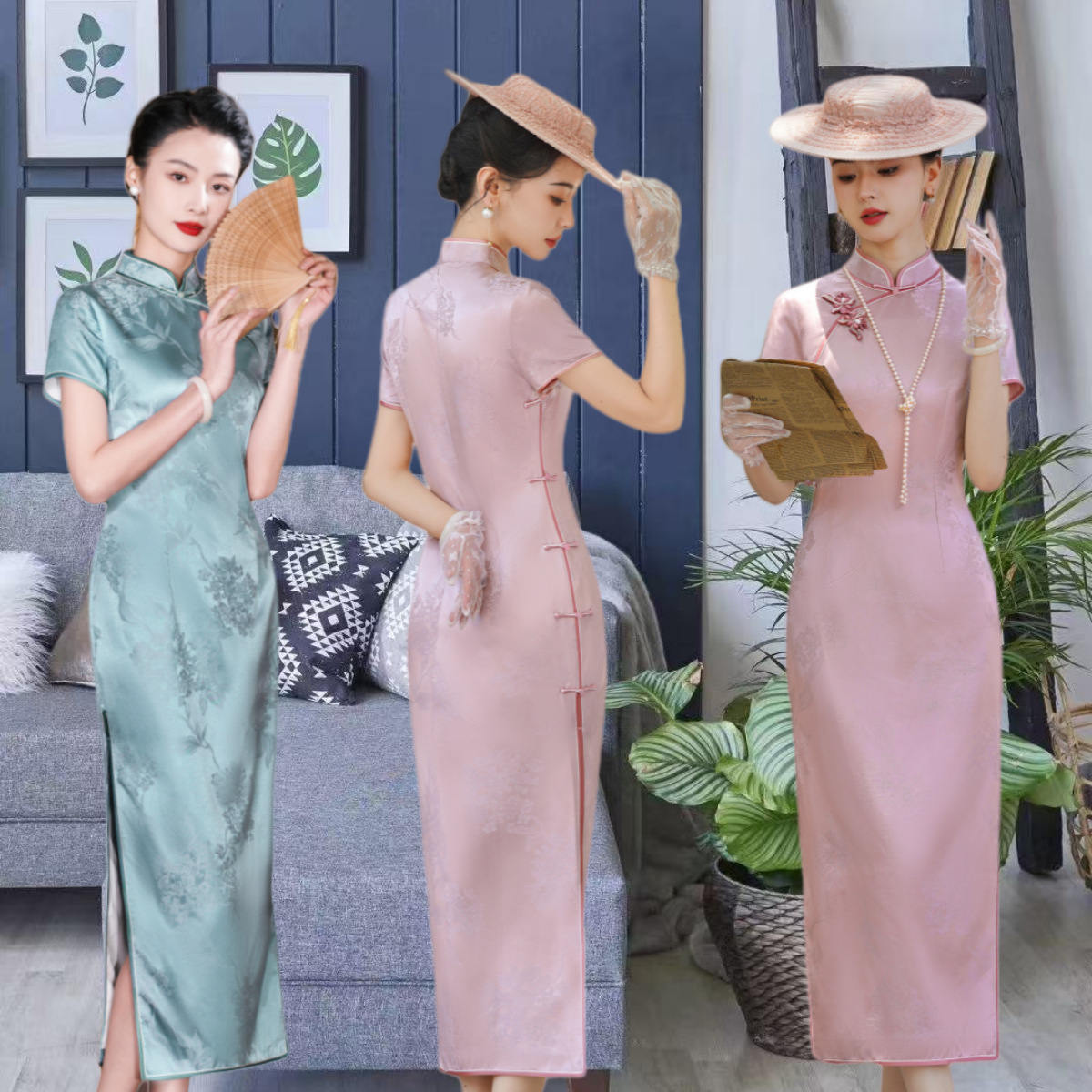 High-End Interwoven Mulberry Silk Handmade Cheongsam 2026 New Model New Chinese Style Long Wedding Banquet Cheongsam Dress