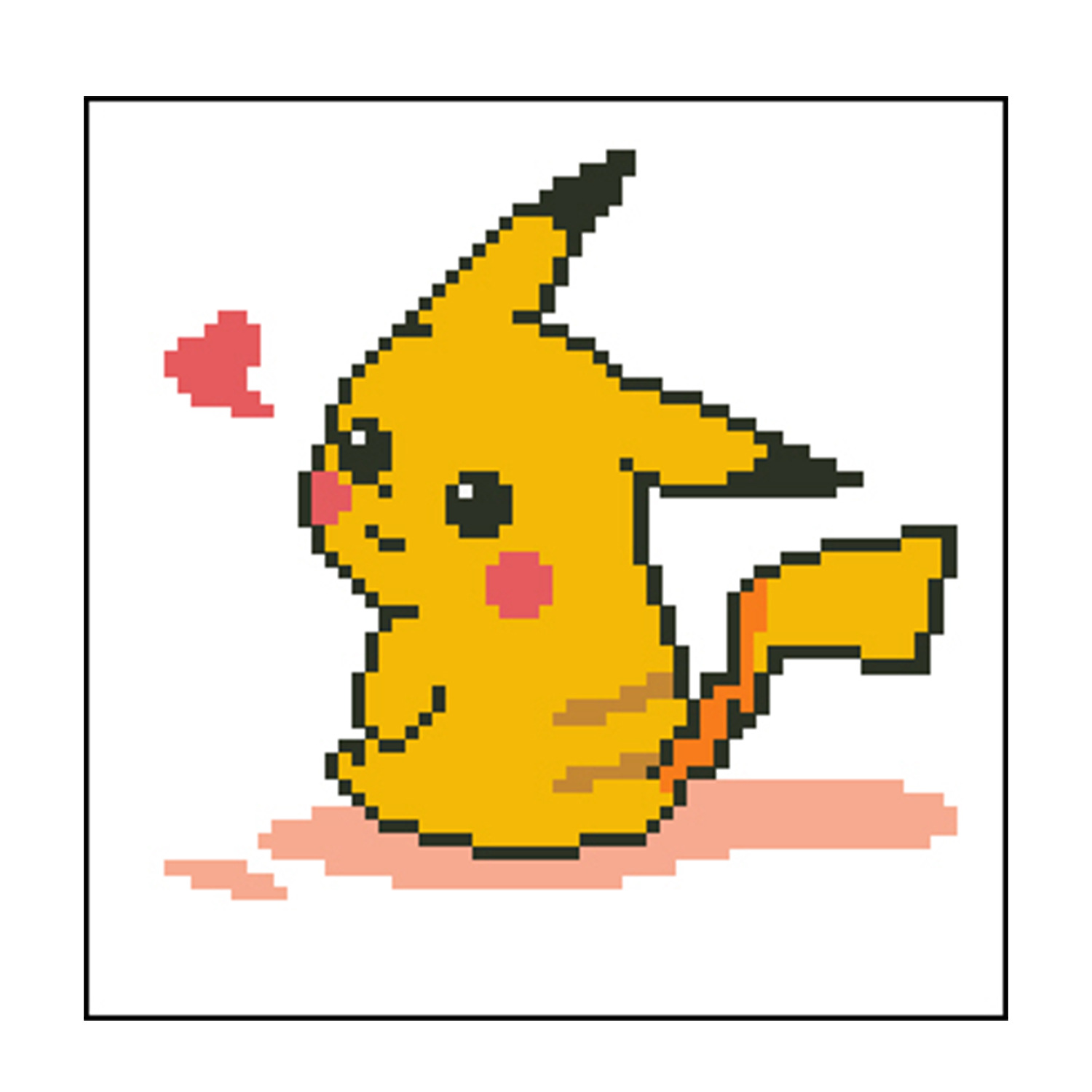 [Con marco] Auténtico punto de cruz real Mona Lisa Pikachu 2024 bordado de hilo de dibujos animados punto de cruz para niños image 4
