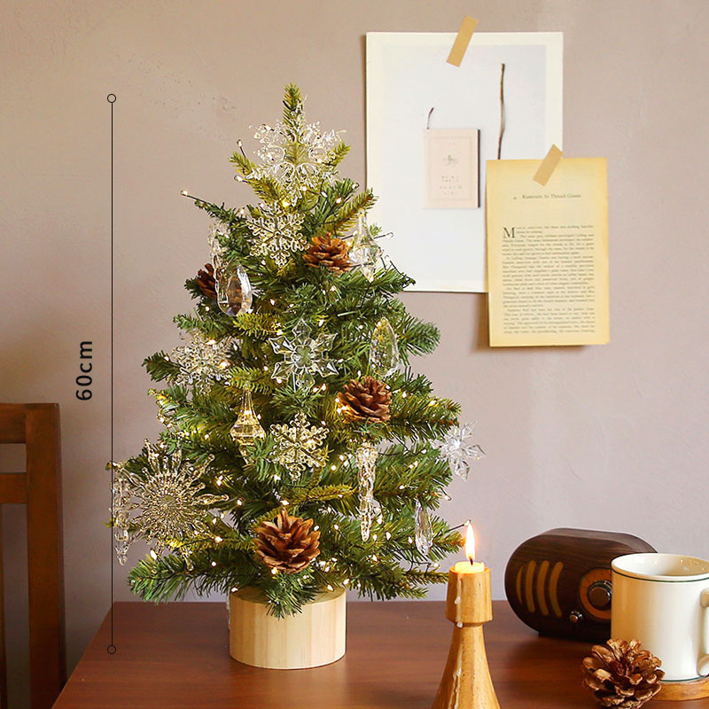 Amazon Navidad transfronteriza nuevos productos con luz cifrado PE árbol de Navidad pequeños adornos de árbol de Navidad decoración