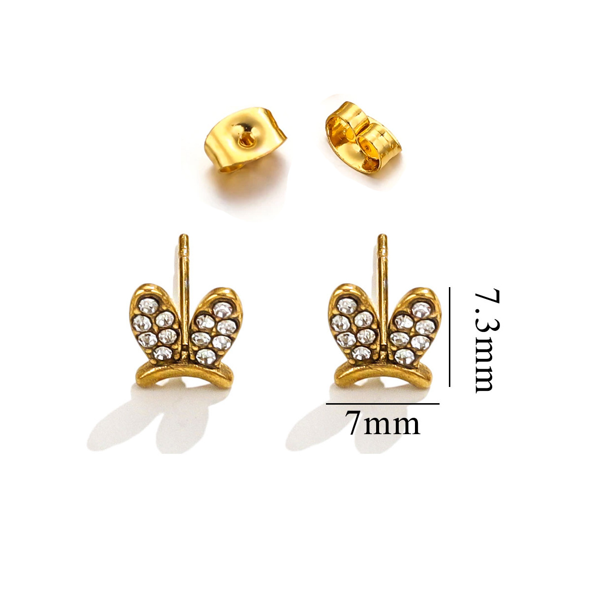 Acero inoxidable Moda europea y americana Personalidad Pendientes retro desgastados Luna Estrella Amor Rayo Pendientes de diamantes Acero de titanio