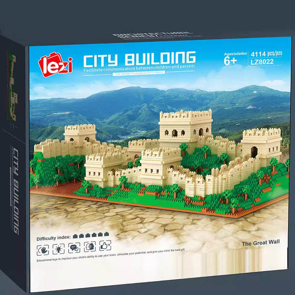 Chino gran muralla diamante miniatura pequeña partícula bloques de construcción adulto alta dificultad ocio tridimensional rompecabezas adornos creativos