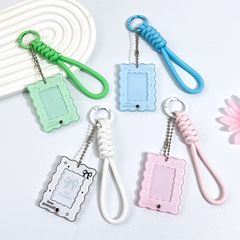 ins风一寸相框钥匙扣创意波浪框证件套卡套亚克力滑片收纳卡包