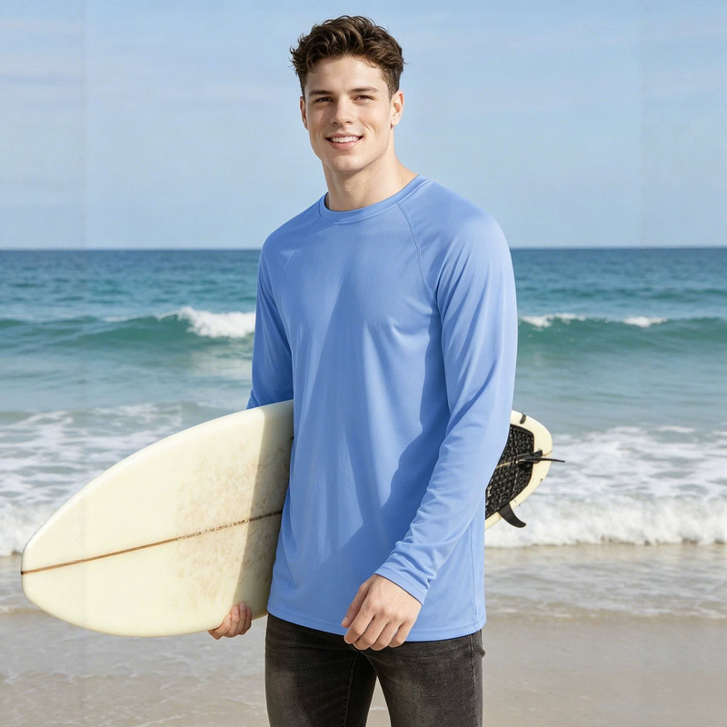 Cross-Border European and American Men's Round-Neck Long-Sleeved Quick-Drying Sports T-Shirt Breathable Sun Protection Outdoor Fitness Running Top Cross-Border European and American Men's Round-Neck Long-Sleeved Quick-Drying Sports T-Shirt Breathable Sun Protection Outdoor Fitness Running Top