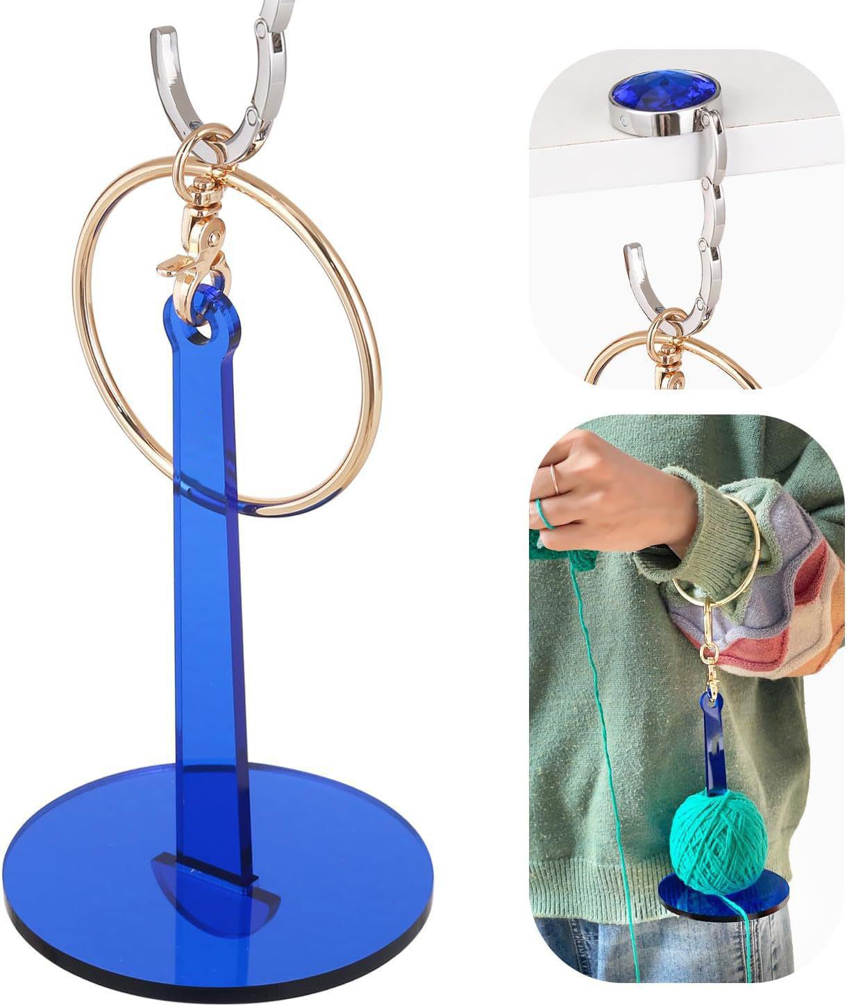 Nuevo producto transfronterizo Soporte de hilo de muñeca portátil de acrílico Soporte de tejido de hilo Soporte portátil de lana