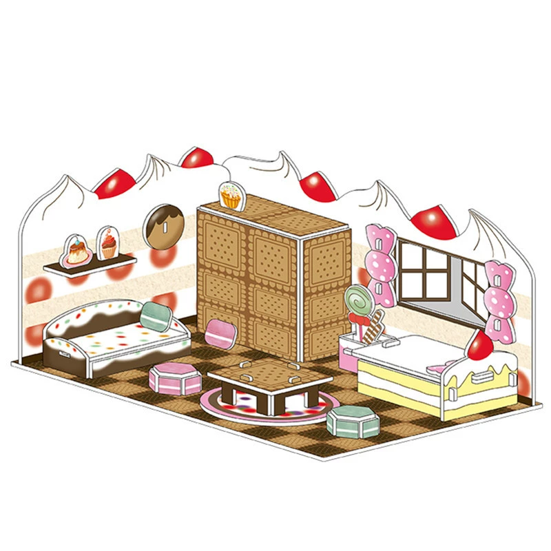 Three dimensional brainteaser, toy, house, interactive constructor, DIY, in 3d format, family style, Birthday gift
