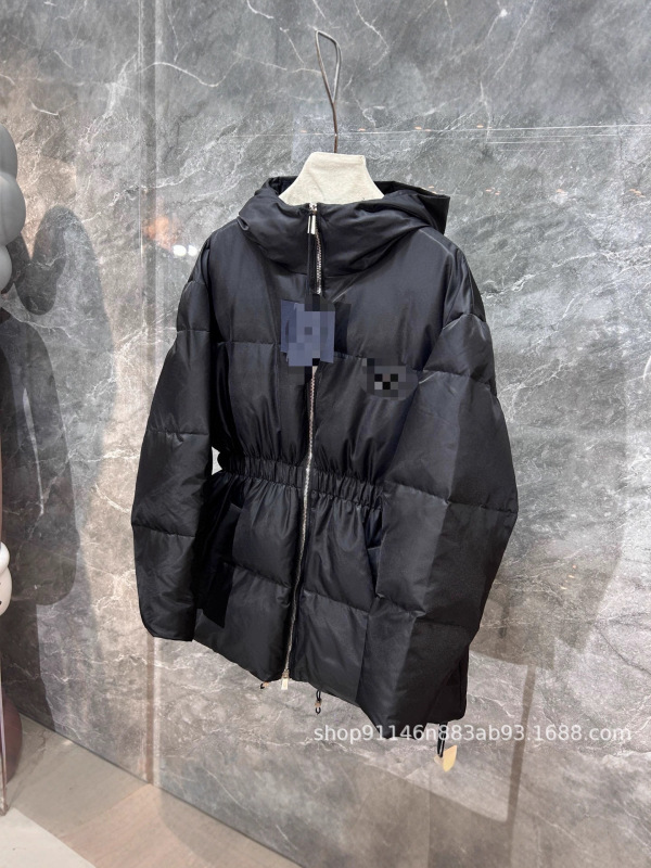 P家2025新款95白鹅绒羽绒服女外套显瘦收腰三角标连帽羽绒服外套|undefined