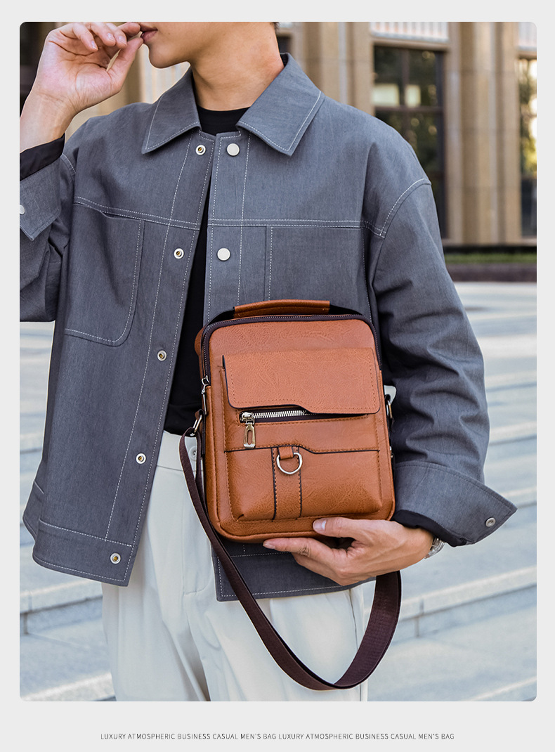 Męska torba na ramię ze skóry ekologicznej retro styl casual_voghion.com