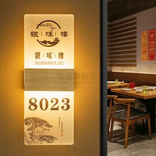 高档饭店包间包厢发光门牌门牌高级感餐厅酒店宾馆房间号标识牌茶