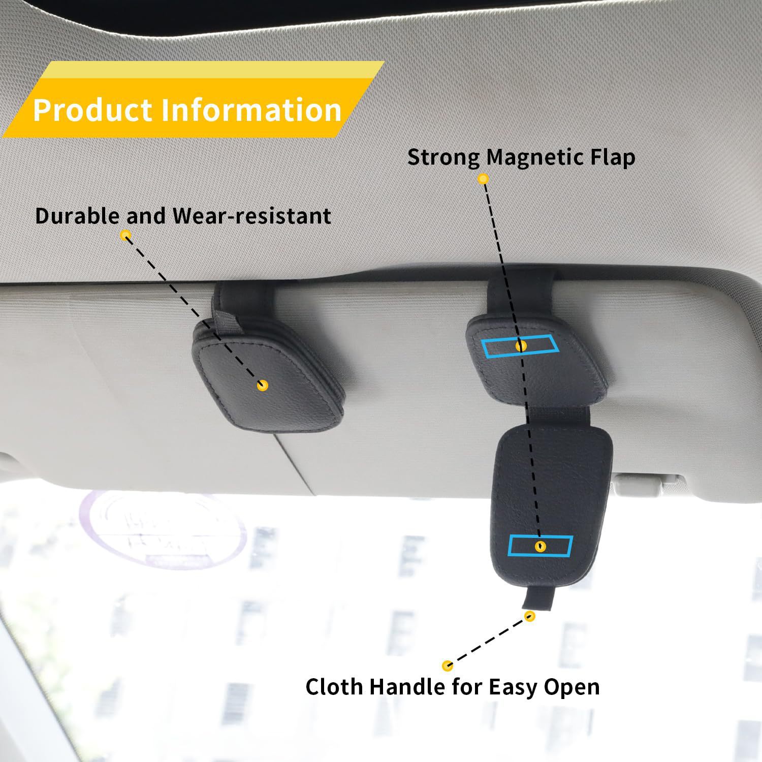 Factory Direct Sales Cross-Border Car Glasses Clip, Multi-Functional Car Sunglasses Storage Clip, Car Leather Interior Accessories