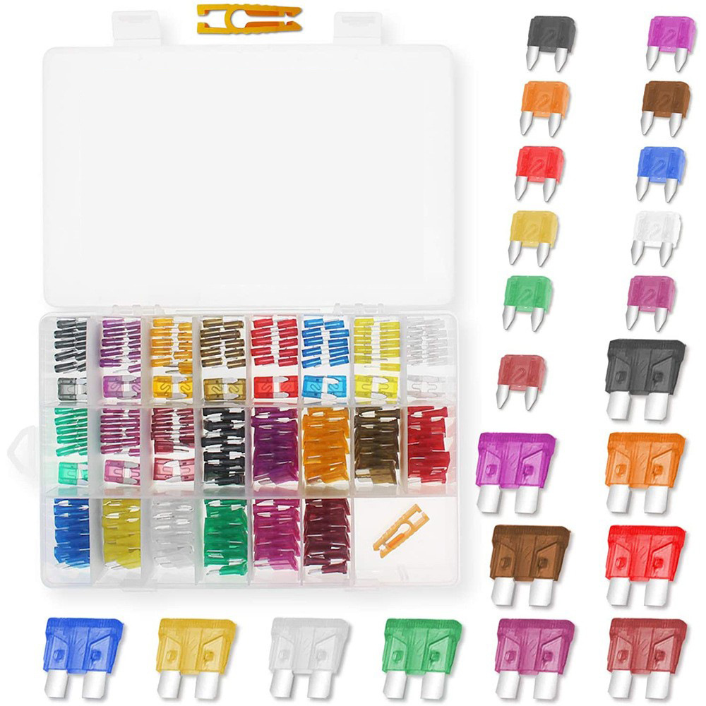 跨境242PCS中小号铝片保险片低压小号保险丝混装盒装汽车保险丝