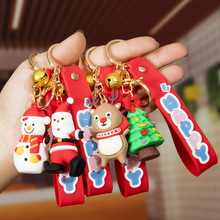 圣诞节系列软胶钥匙扣平安夜卡通圣诞老人立体钥匙挂件包包小礼品