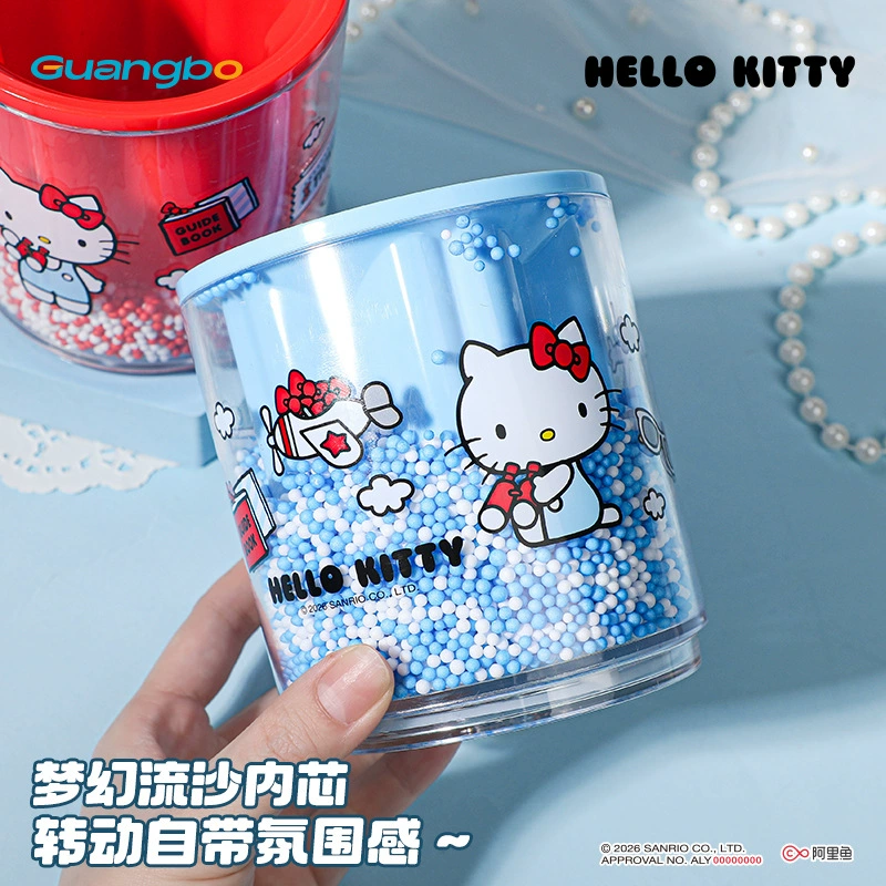 广博 Sanrio, hello kitty, genuine stationery, high quality pens holder, plastic storage system