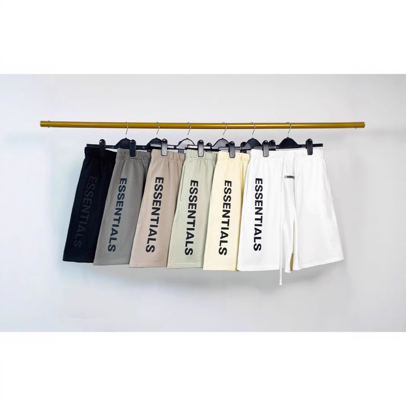 Fog Multi-Thread Essentials Men's Side Offset Letter Shorts High Street Loose Five-Point Pants Trendy Brand Sweatpants