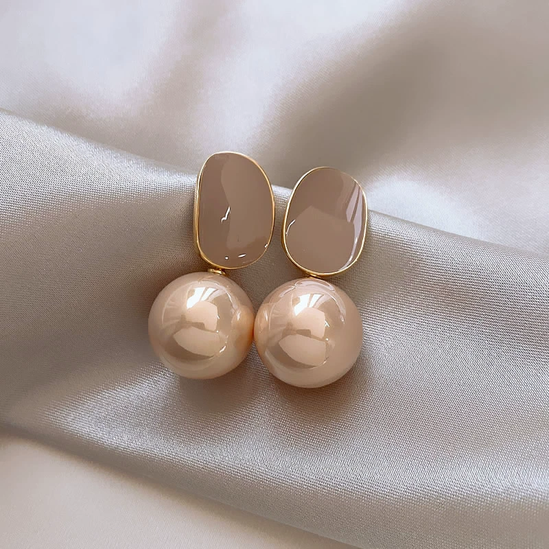 Серебряная игла, белый цирконий, модные милые серьги из жемчуга, цветок, французский стиль