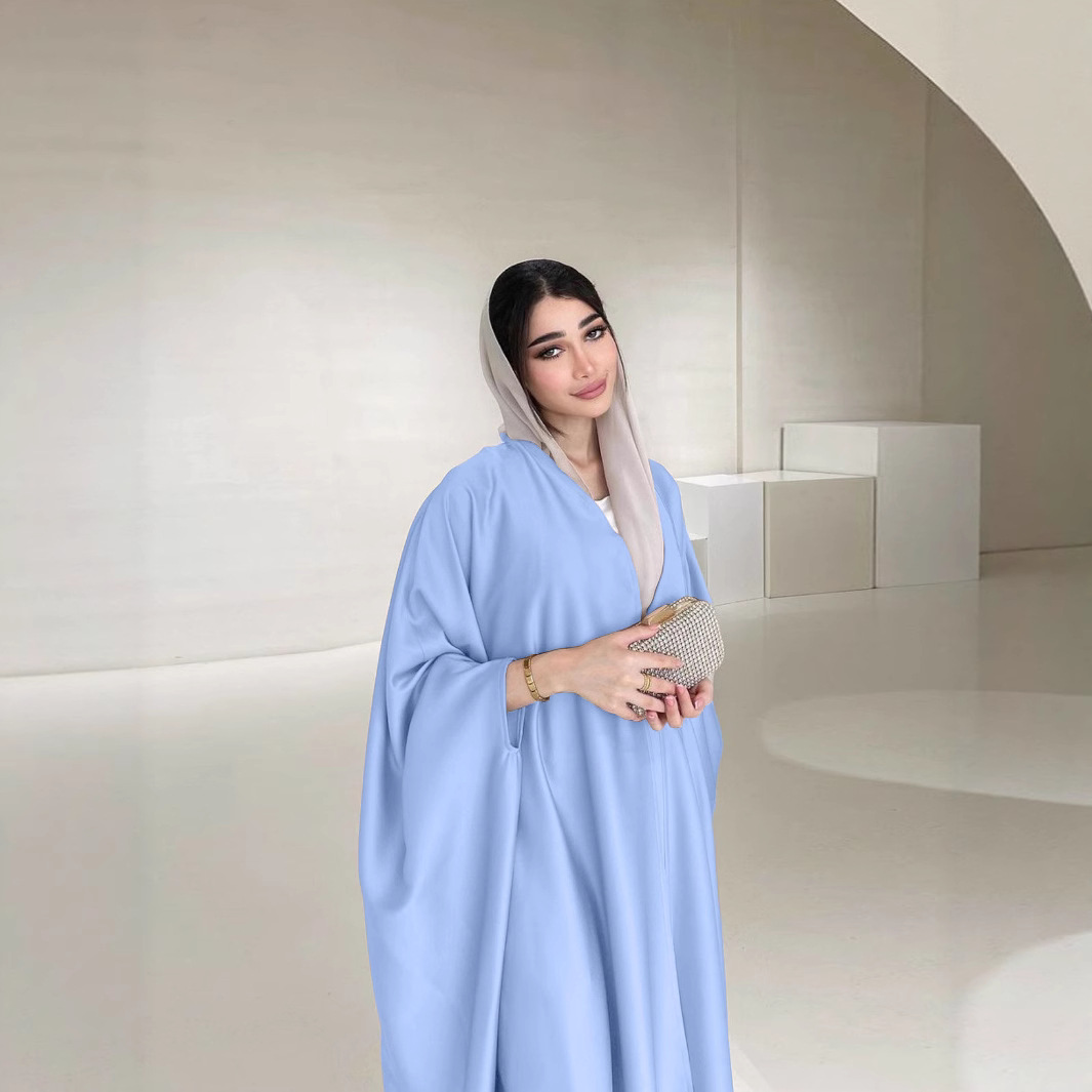 2026 Spring/Summer New Middle Eastern Style Robe Coat, Fashionable Elegant, Soft And Lightly Draped Batwing Sleeve_ecoleips.com