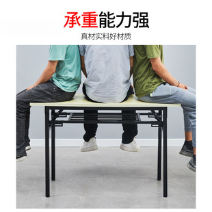 Stackable Table Wooden Stall with Outer Table Foldableing Long Training Table Staff Simple Hotel Dining Table Multi-Functional Study Table