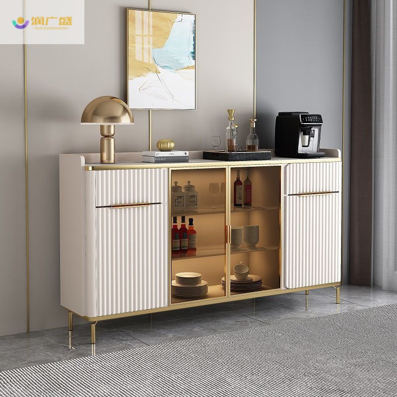 Light Luxury Simple Rock Board Sideboard Multi-function Light Luxury Wine Cabinet Wall Living Room Storage Storage Integrated Kitchen Cupboard