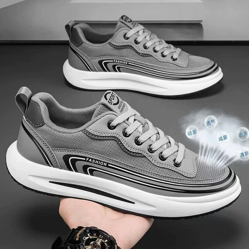 Летняя мужская обувь из тонкой сетки, дышащие полые мужские кроссовки, модные студенческие кроссовки на мягкой подошве, уличная спортивная обувь