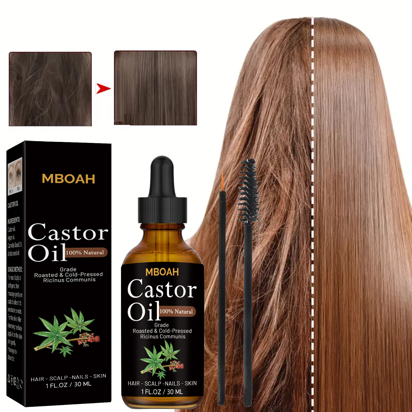 Cross-border exclusive - Secretly released sesame oil - suitable for hair, eyebrows, skin moisturizing and strengthening, hair care essence