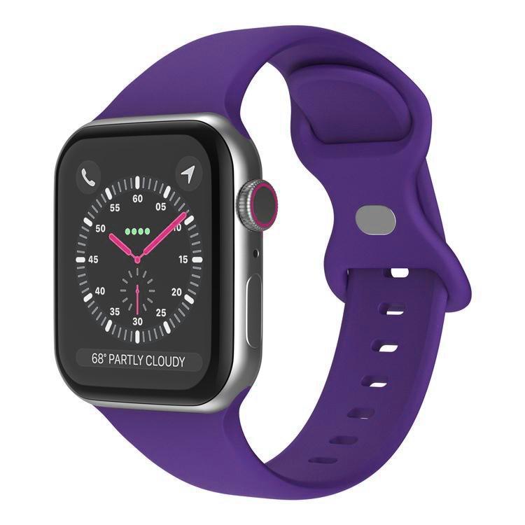 Aplicable a Apple Watch Butterfly Buckle Silicone Bracelet Un segundo 38 - 49mm multi-tamaño universal