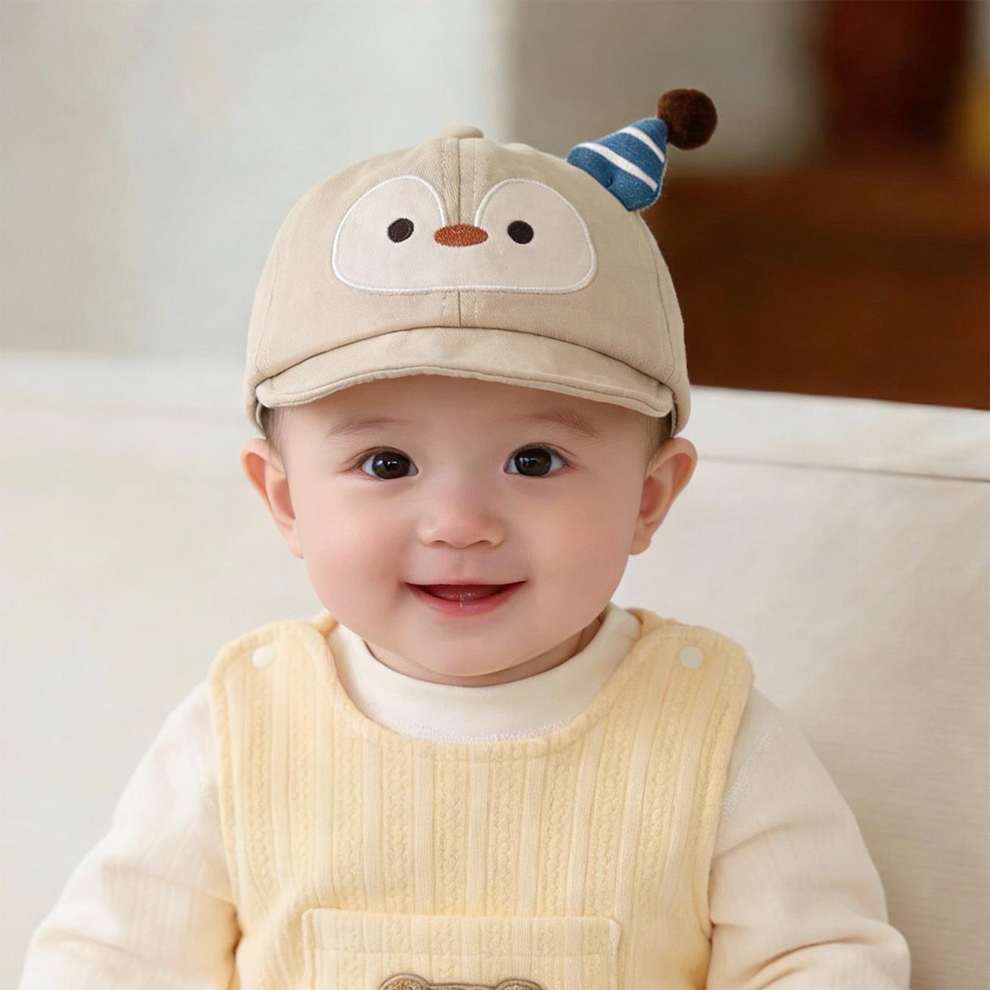 Baby Spring and Autumn Thin Cute Cartoon Baseball Cap for Boys and Girls, Infant Sun Protection Travel Hat