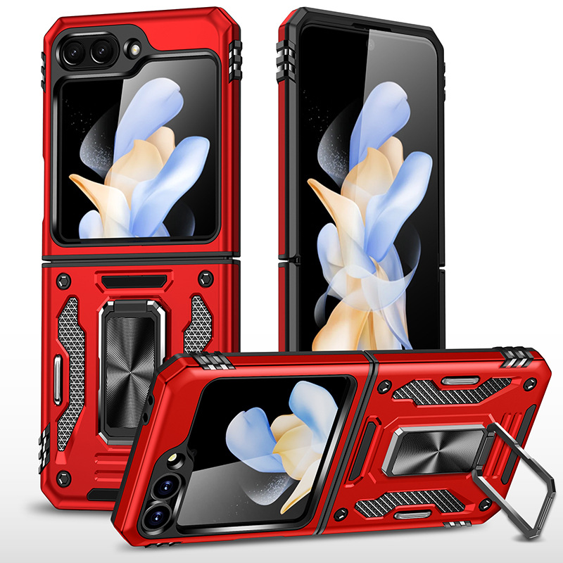 Adecuado para Samsung Z Flip6 Passenger empuja la ventana soporte giratorio funda para teléfono móvil Flip5 funda protectora anticaída magnética para automóvil