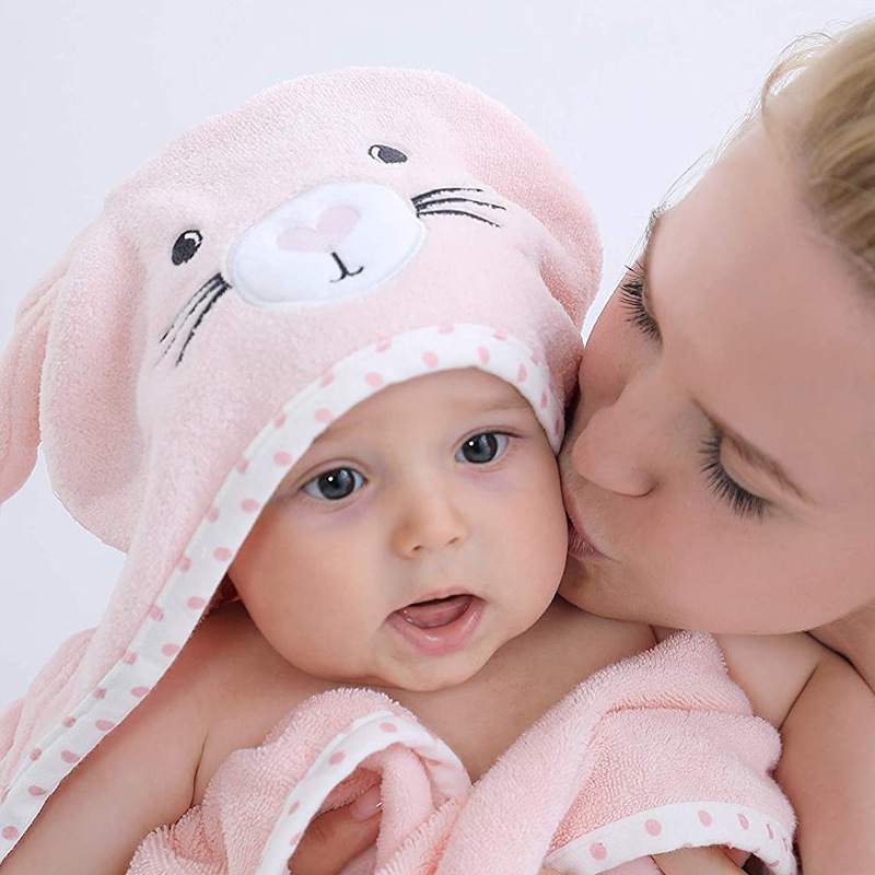 Toalla de baño para niños con capucha capa absorbente bebé con capucha Albornoz dibujos animados bebé algodón Toalla de baño para niños
