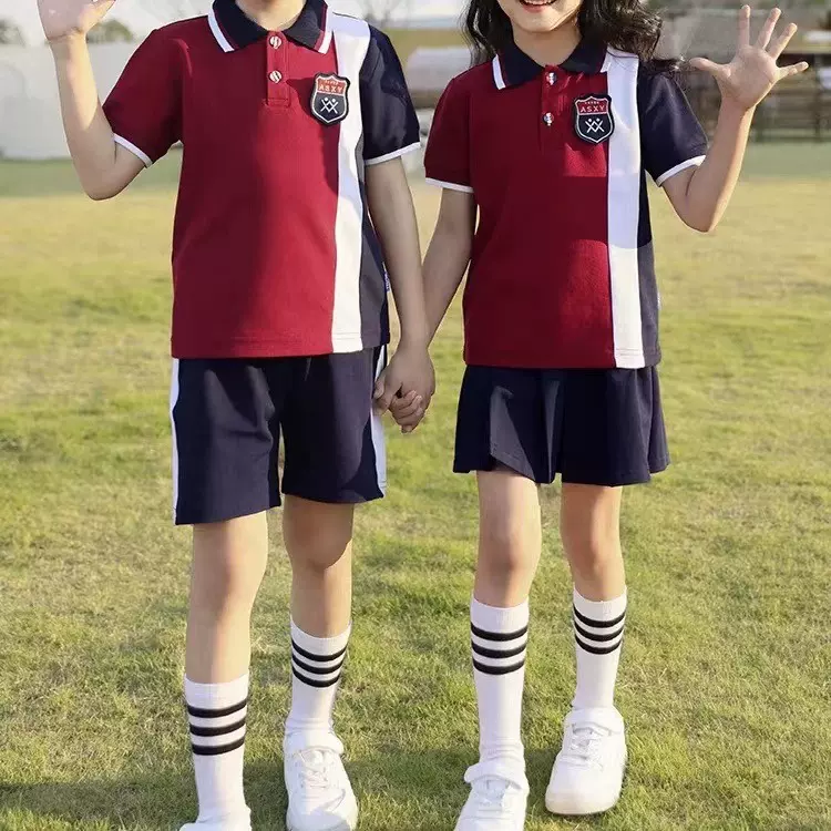 夏季幼儿园园服班服定制小学生校服纯棉透气吸湿排汗定做短袖