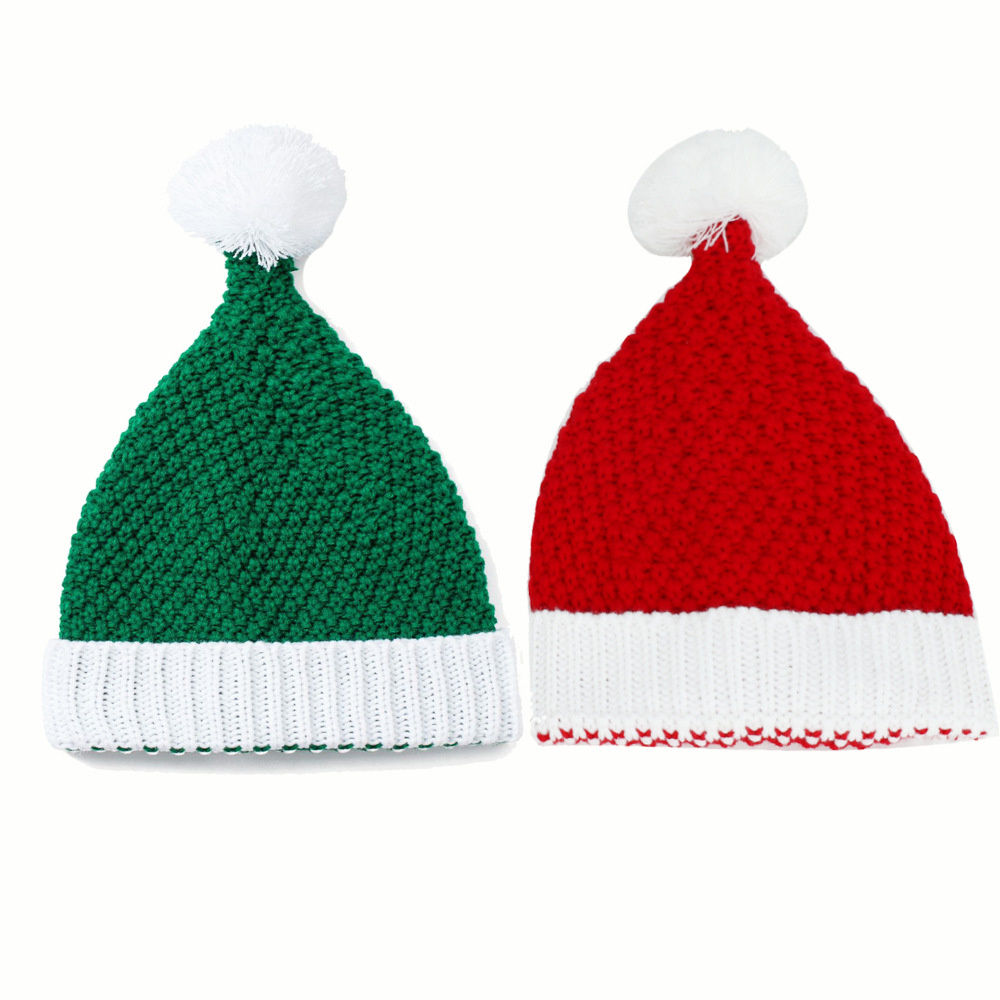 Fall Winter Men's and women's Santa knitted knitted hat Halloween creative gift knitted hat_voghion.com