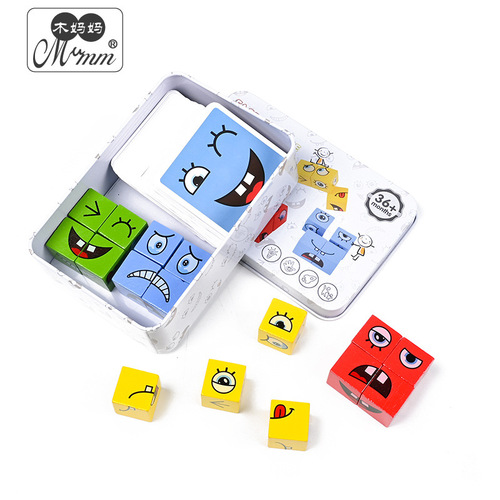 Face-changing Rubik's Cube board game for children aged 3-5 and 6 years old, puzzle thinking, logical observation, concentration training, parent-child battle toy