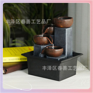 ✅Home decor рабочий стол с проточной водой украшения офисный фэн-шуй украшения фонтан Amazon трансграничное поколение