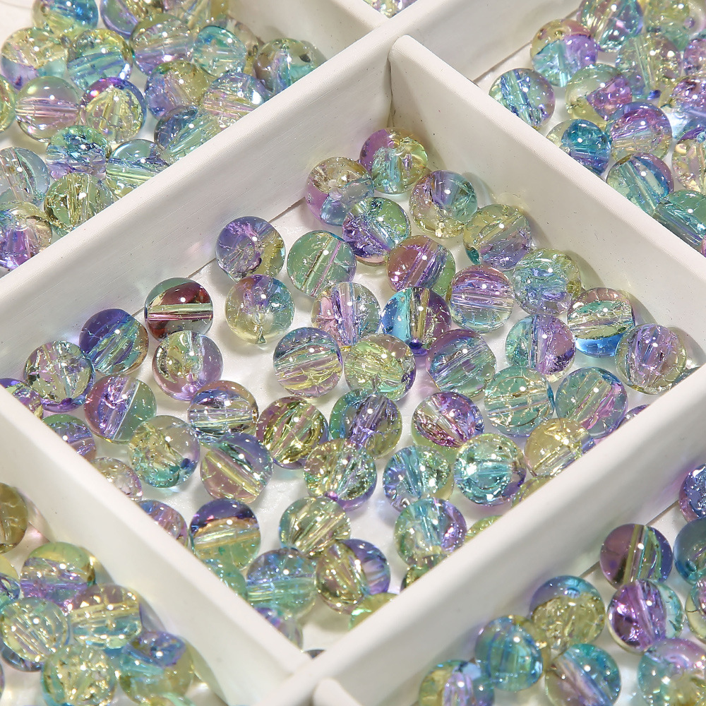 10 ミリメートル [ビッグフィッシュベゴニア] アイスクラック爆発ビーズガラスビーズ手作り diy ブレスレットビーズジュエリーアクセサリー素材