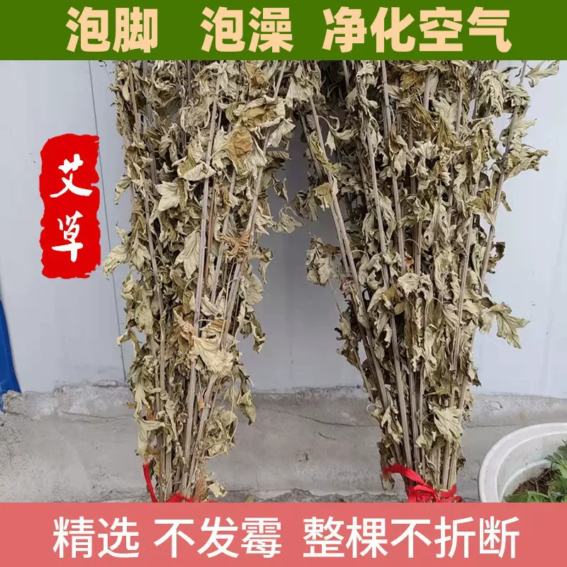 整颗陈年干艾草带杆艾草端午艾挂门窗泡澡泡脚月子洗头干艾叶批发