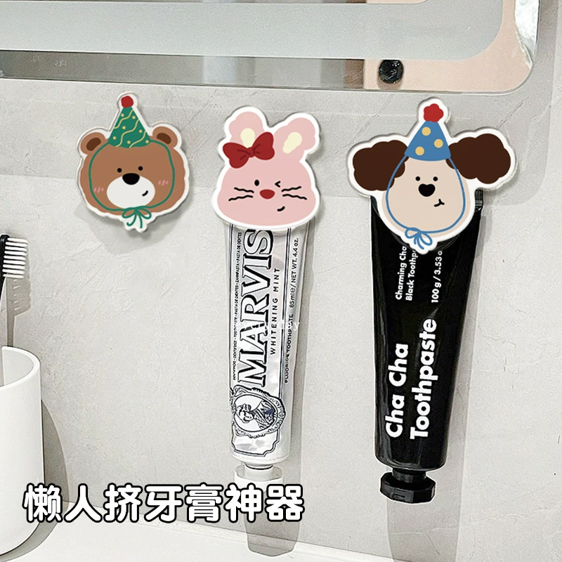 Мультфильм животных ванная комната мойка столик зубная паста держатель милая ванная комната