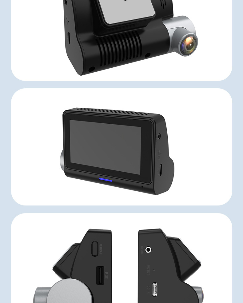 New 360” Panoramic In-Car Dashcam with Four-Way Simultaneous Recording of Front, Rear, Left, and Right Sides of the Vehicle, Customized for Security Monitoring