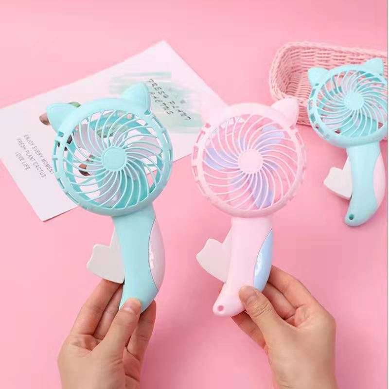 Cartoon hand-pressed hand-cranked small fan dormitory mini student portable hand-held small Internet celebrity children's fan