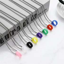 适用悦客烟杆金属挂链锐克柚子链子通用钛钢项链13mm挂环