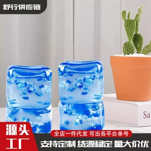 (Граница торговли) Ice cubes, slime, toy, with snowflakes, anti-stress