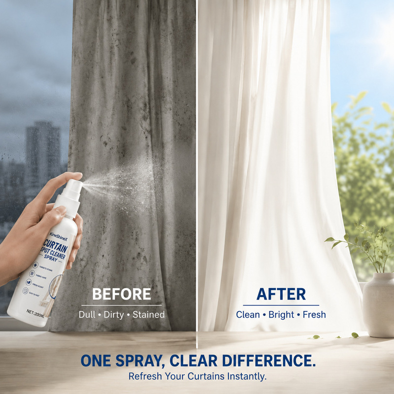 Kineshinex Curtain Deep Cleaning Spray, Garment and Sofa Dry Cleaning Agent, Multi-Purpose Stain Remover, Convenient Kineshinex Curtain Deep Cleaning Spray, Garment and Sofa Dry Cleaning Agent, Multi-Purpose Stain Remover, Convenient