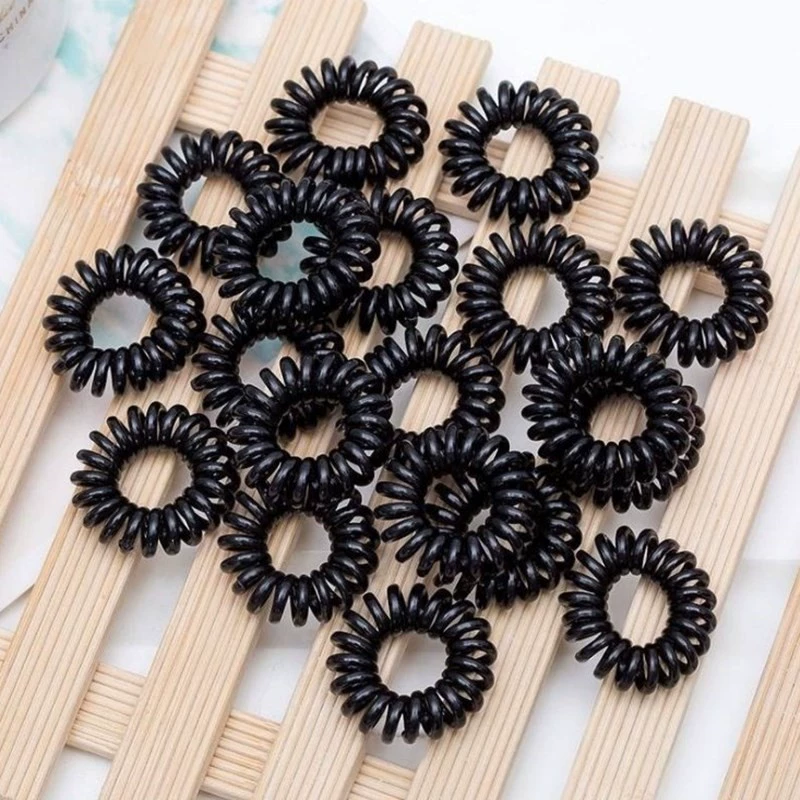 Проволока для волос Telephone Coil Hair Rope (П ponytail) — матовая и прозрачная, корейский простой элегантный, ассорти цветов