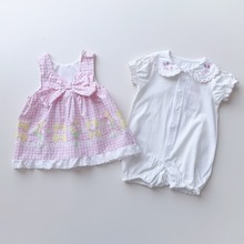 日系童装80 90婴幼儿女宝夏季纯棉短爬上衣裙2件套兔子家同款ins