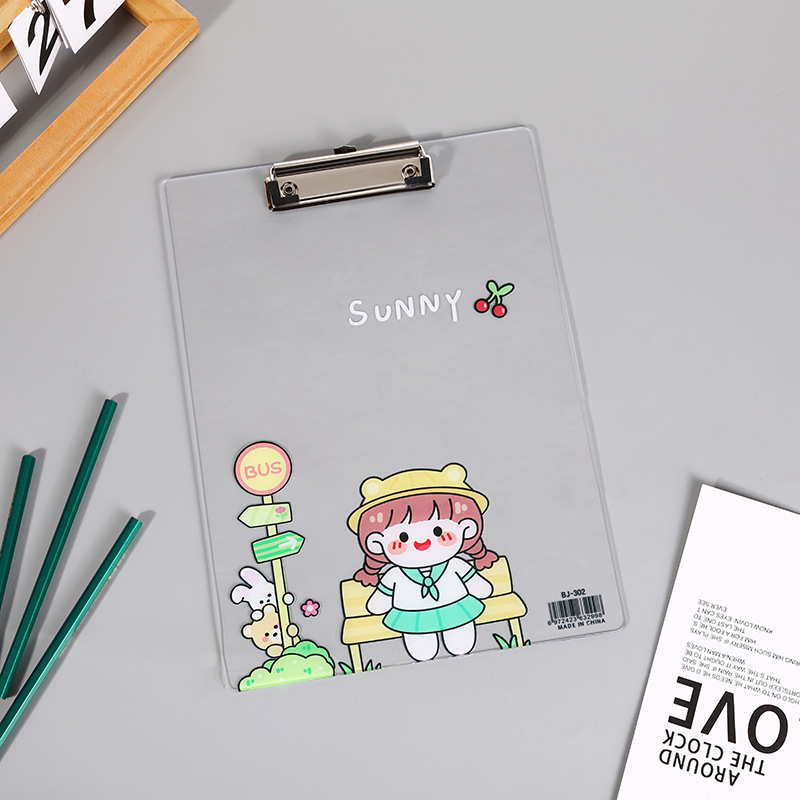 アクリル透明ファイル漫画動物シリーズカラー印刷試巻収納クリップ学生が字を書くかわいいパッドクリップ|undefined