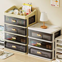 化粧品収納ボックス、ハイエンドの金メッキドレッシングテーブル、防塵収納キャビネット、軽くて豪華な大容量のプラスチックデスクトップ収納ボックス