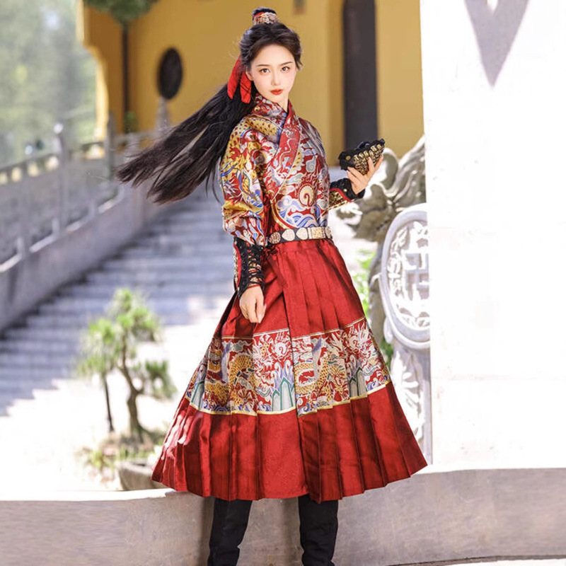 【Ming Qianhu】Feiyu Suit for Men and Women, Authentic Jin Yi Wei Lined Hanfu with Imitation Makeup and Floral Woven Gold Yasa